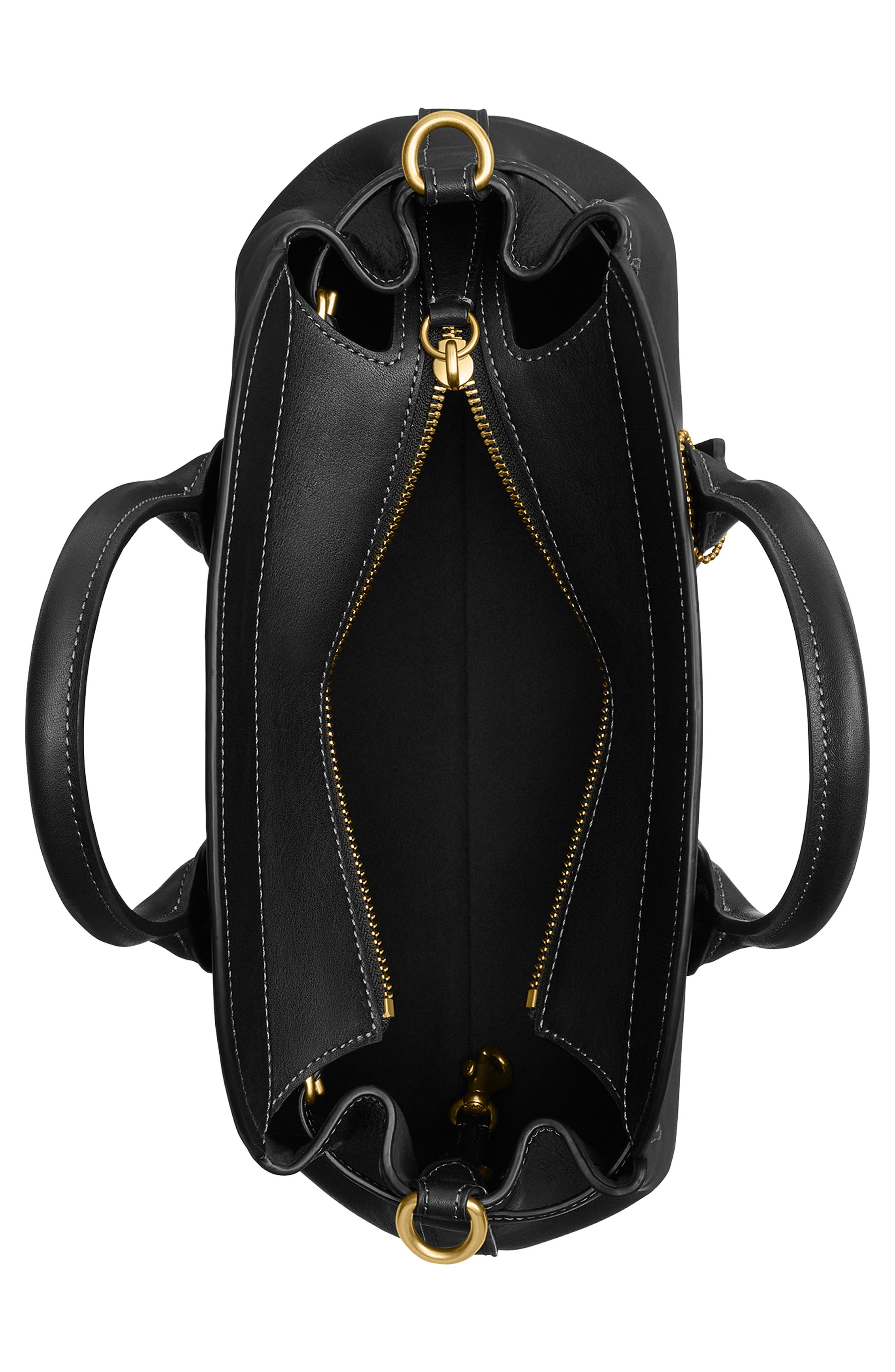 COACH Empire 28 Soft Leather Carryall Satchel, Alternate, color, Black