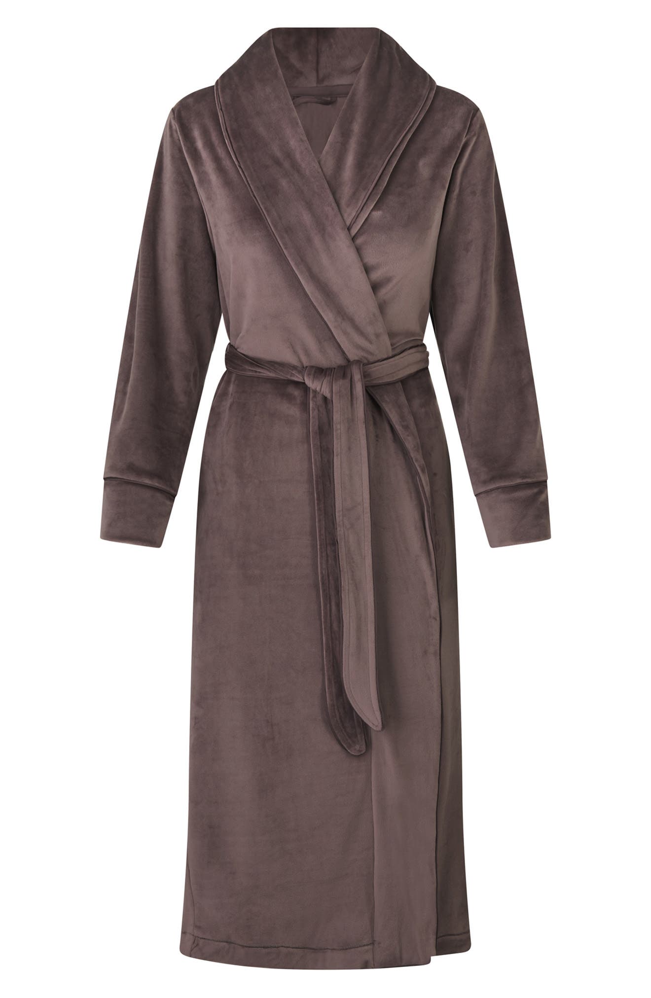 ladies long velour dressing gowns Vintage Diamond Tea Womens Velvet Velour Long Maxi Robe Dressing Gown Grey XL