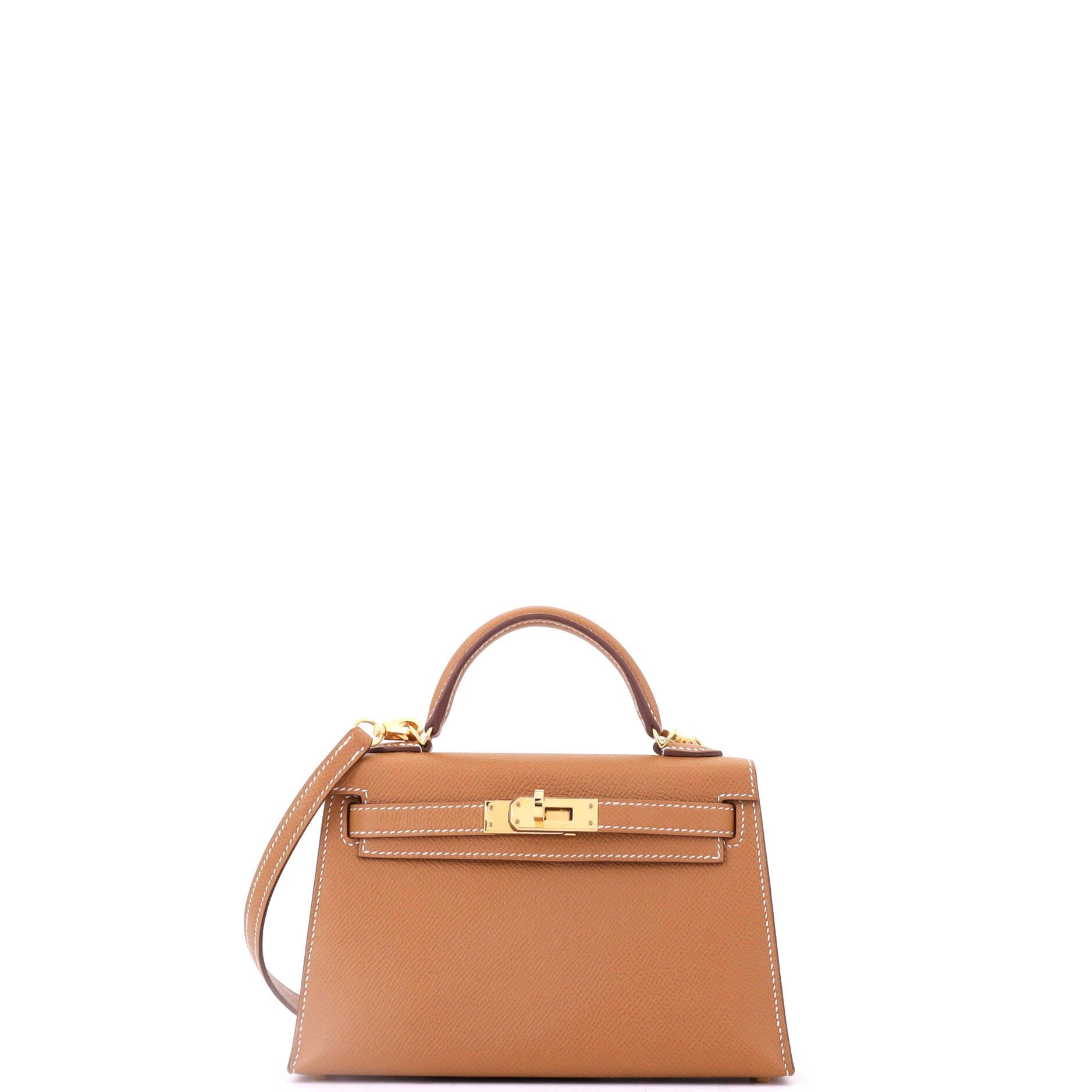 Kelly Mini II Bag Brown Epsom with Gold Hardware 20, Main, color, Gold