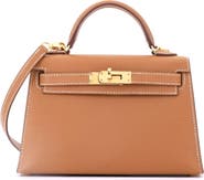 Pre-Owned Hermes Kelly Mini II Bag Brown Epsom with Gold Hardware 20