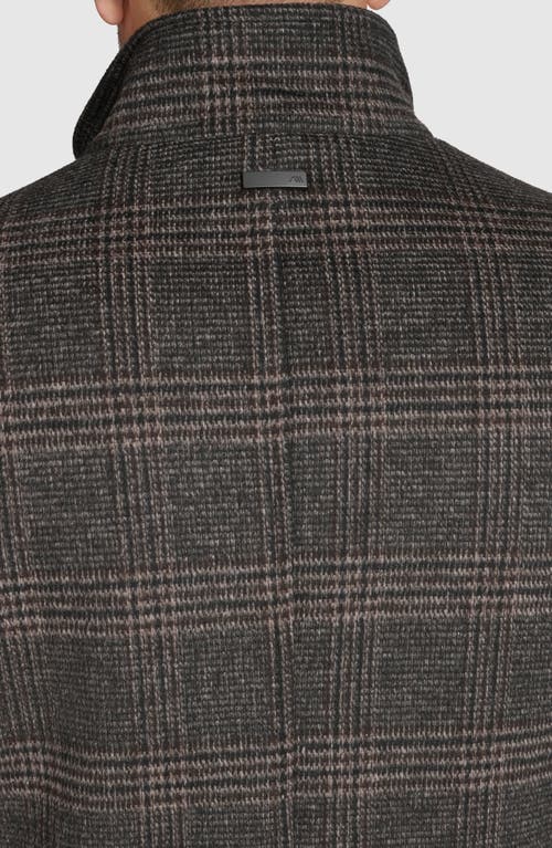Andrew Marc Dorsey Plaid Wool Blend Car Coat In Black