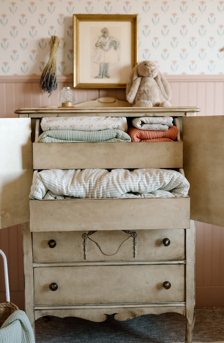 Oilo 2-Pack Organic Cotton Muslin Swaddle Blankets, Alternate, color, Eggshell/ Rose