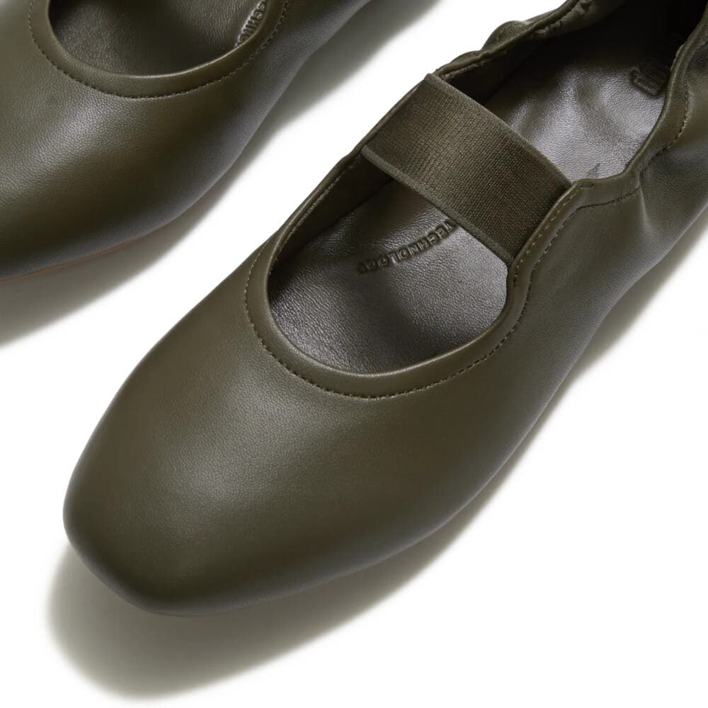 Delicato Poise Leather Mary Janes, Alternate, color, Deep Olive