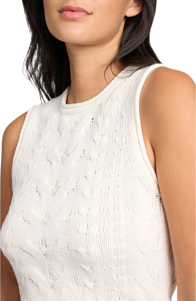 Onia Linen Cable Knit Tank, Alternate, color, Natural Melange