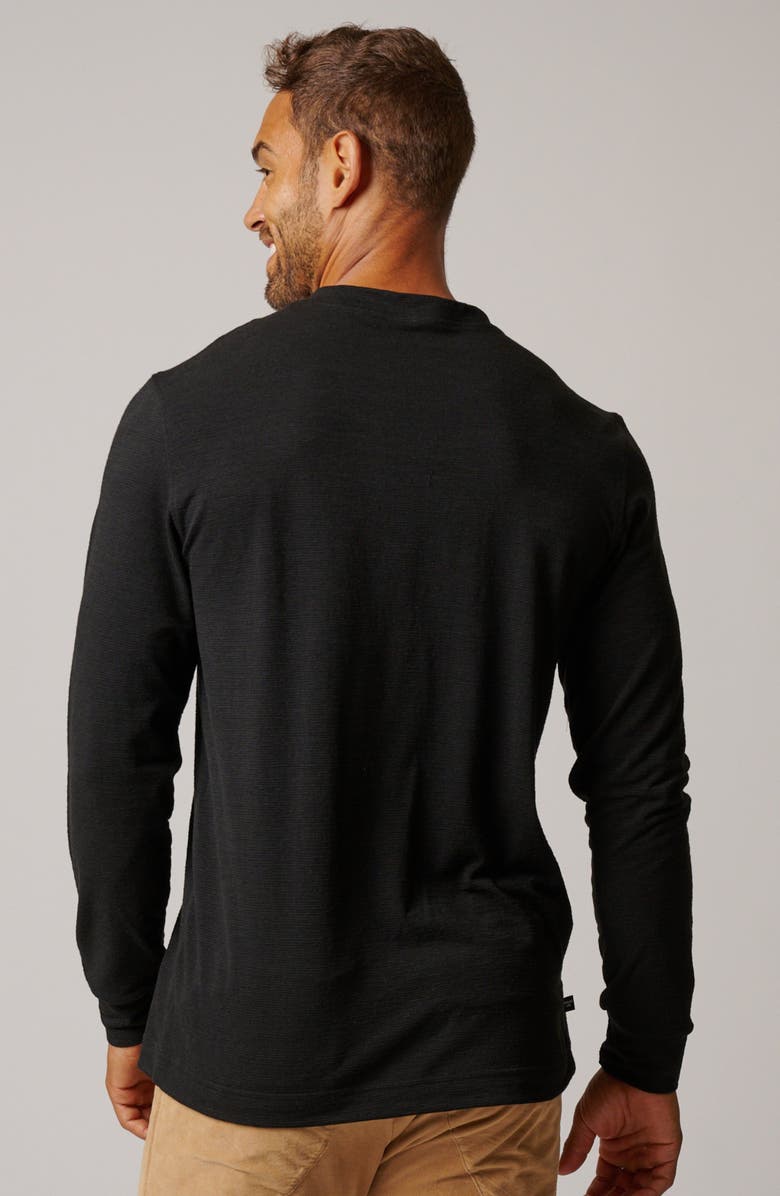 LEISURE LAB Long Sleeve Slub T-Shirt, Alternate, color, Matte Black