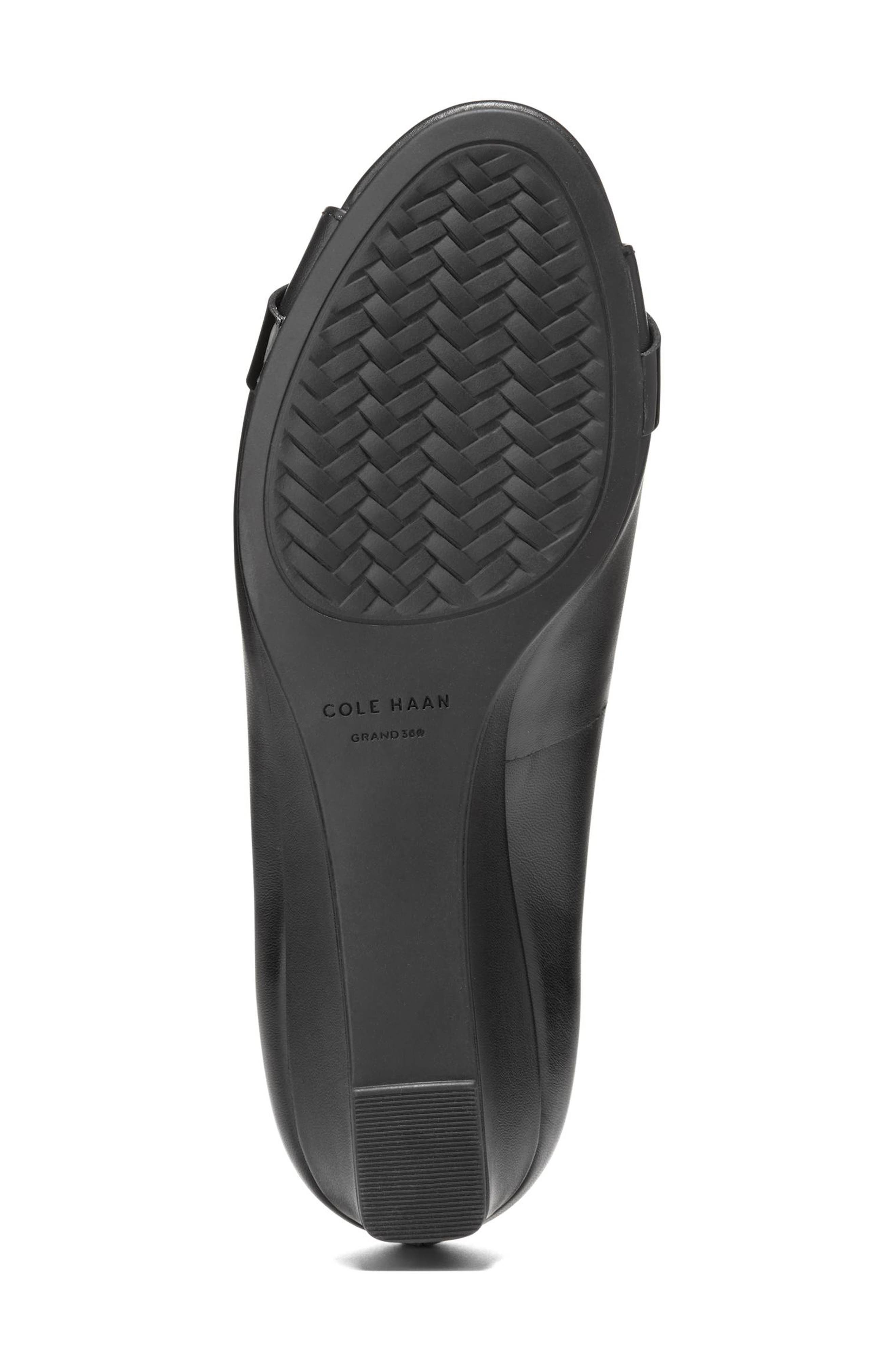 Cole Haan Go-To Malta Bow Peep Toe Wedge Pump, Alternate, color, Black Leather