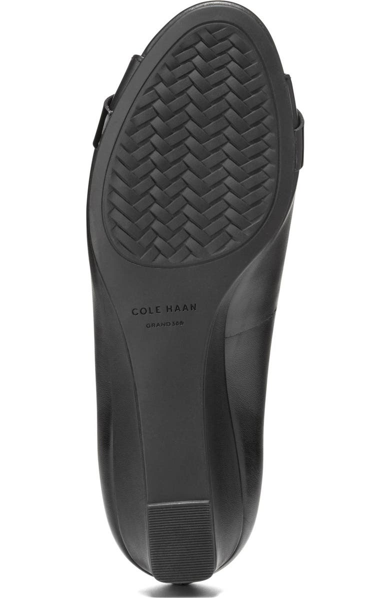 Cole Haan Go-To Malta Bow Peep Toe Wedge Pump, Alternate, color, Black Leather