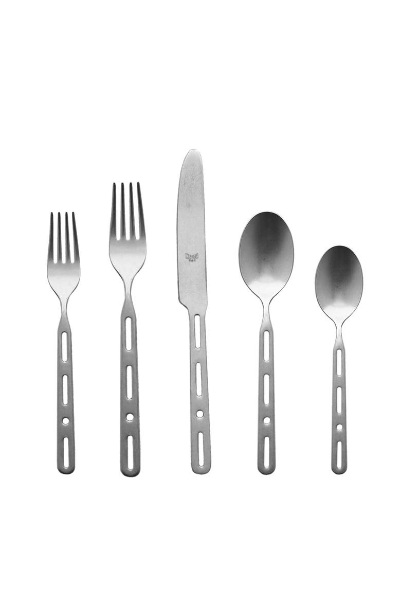 Officina Flatware Set - 5 Pieces, Main, color, Pewter
