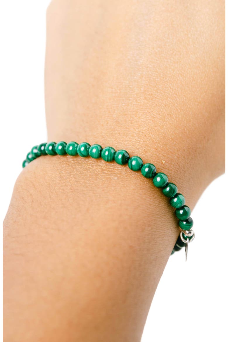 Genuine Malachite Energy Bracelet, Alternate, color, Dark Green