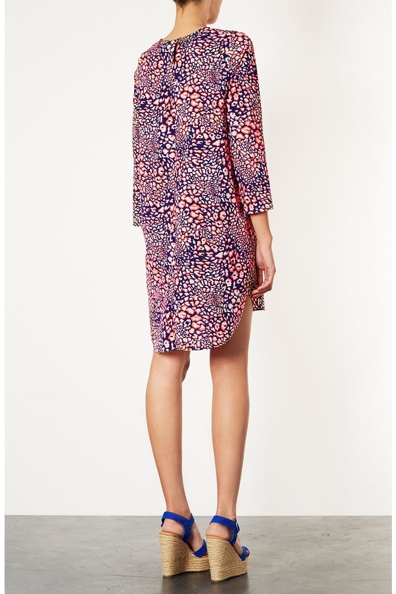 Animal Print Tunic Dress, Alternate, color, NAVY/ CORAL