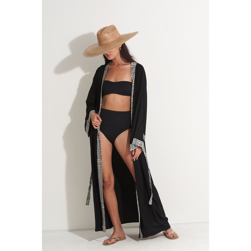 Gottex Beach Life Lee Midi Swim Cover Up Kimono In Black