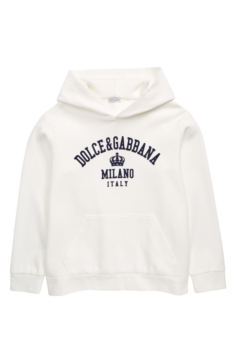 Dolce&Gabbana Kids' Logo Stretch Cotton Hoodie, Main, color, 