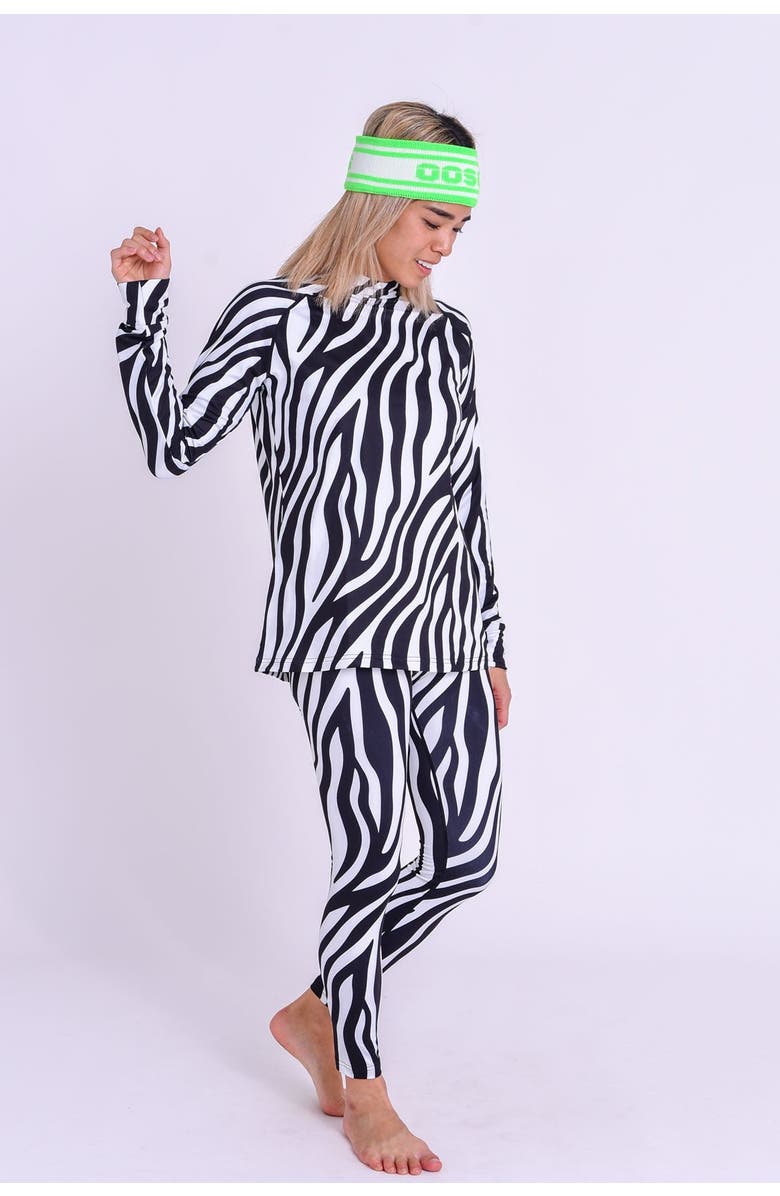 OOSC Baselayer Top - Hotel California Zebra Print Women's, Alternate, color, Multi-Colour