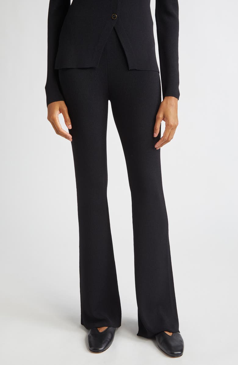 Altuzarra Florie Jersey Bootcut Pants, Main, color, Black