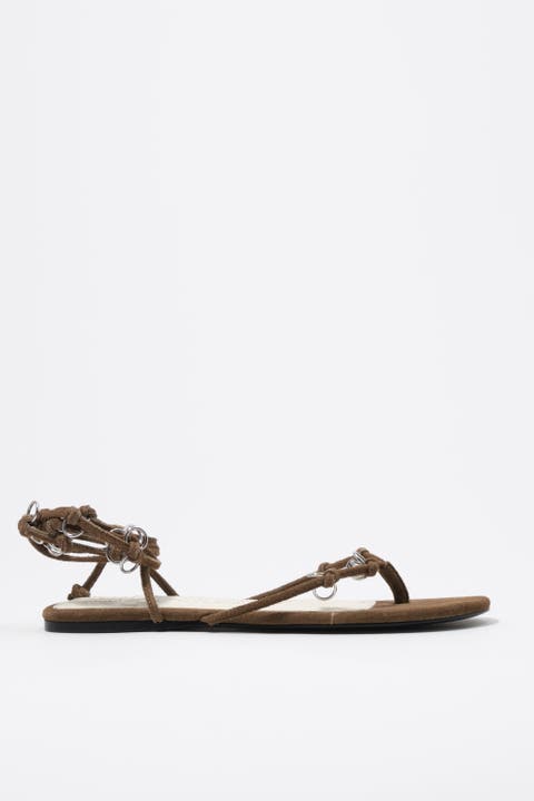 Suede Sandal With Piercings