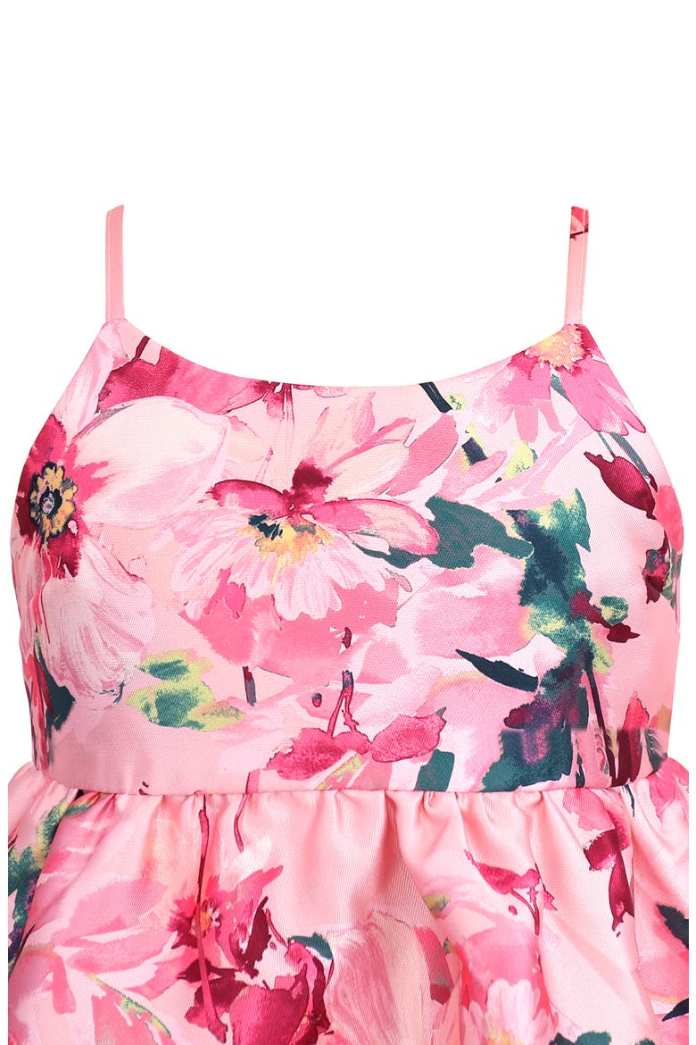Kids' Empire Waist Mikado Bubble Party Dress, Alternate, color, PINK MULTI