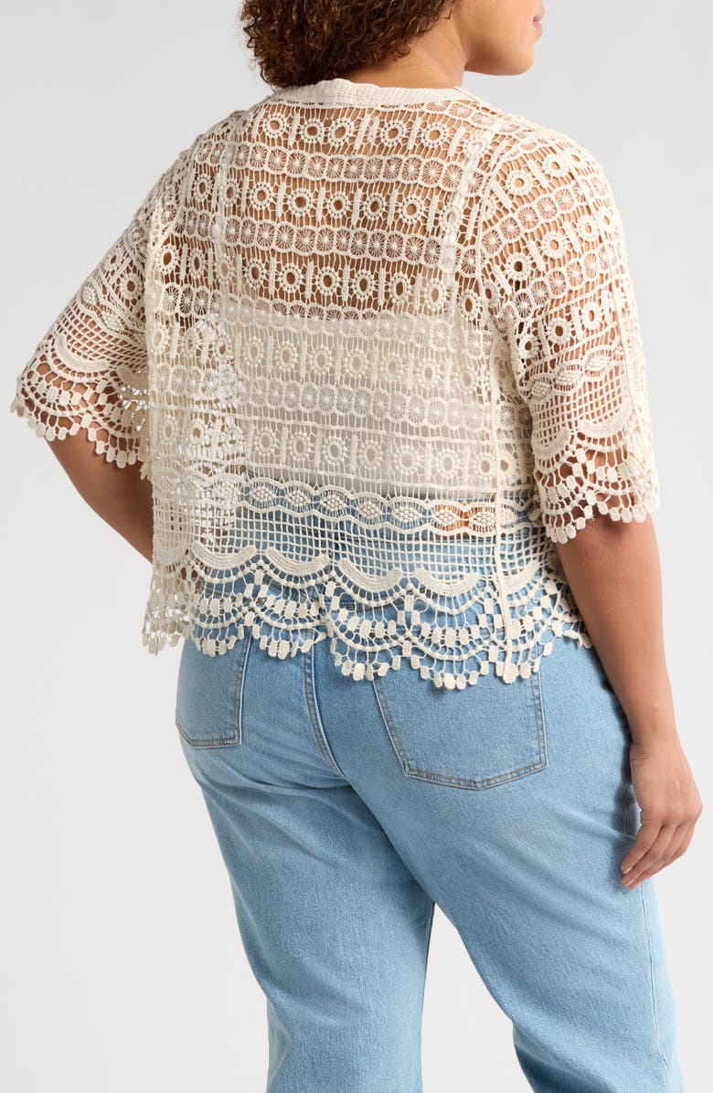 Liverpool Los Angeles Short Sleeve Lace Bolero, Alternate, color,