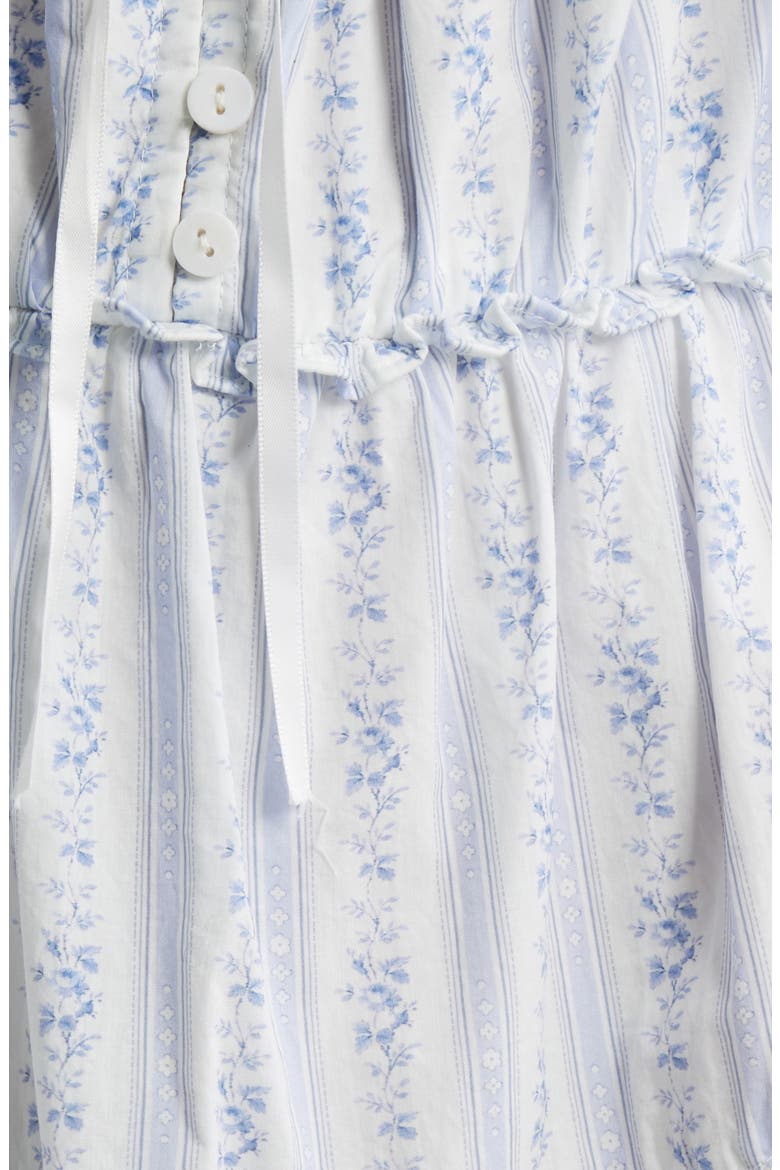 Zayan Floral Tiered Cotton Minidress, Alternate, color, SKY BONNET BLUE