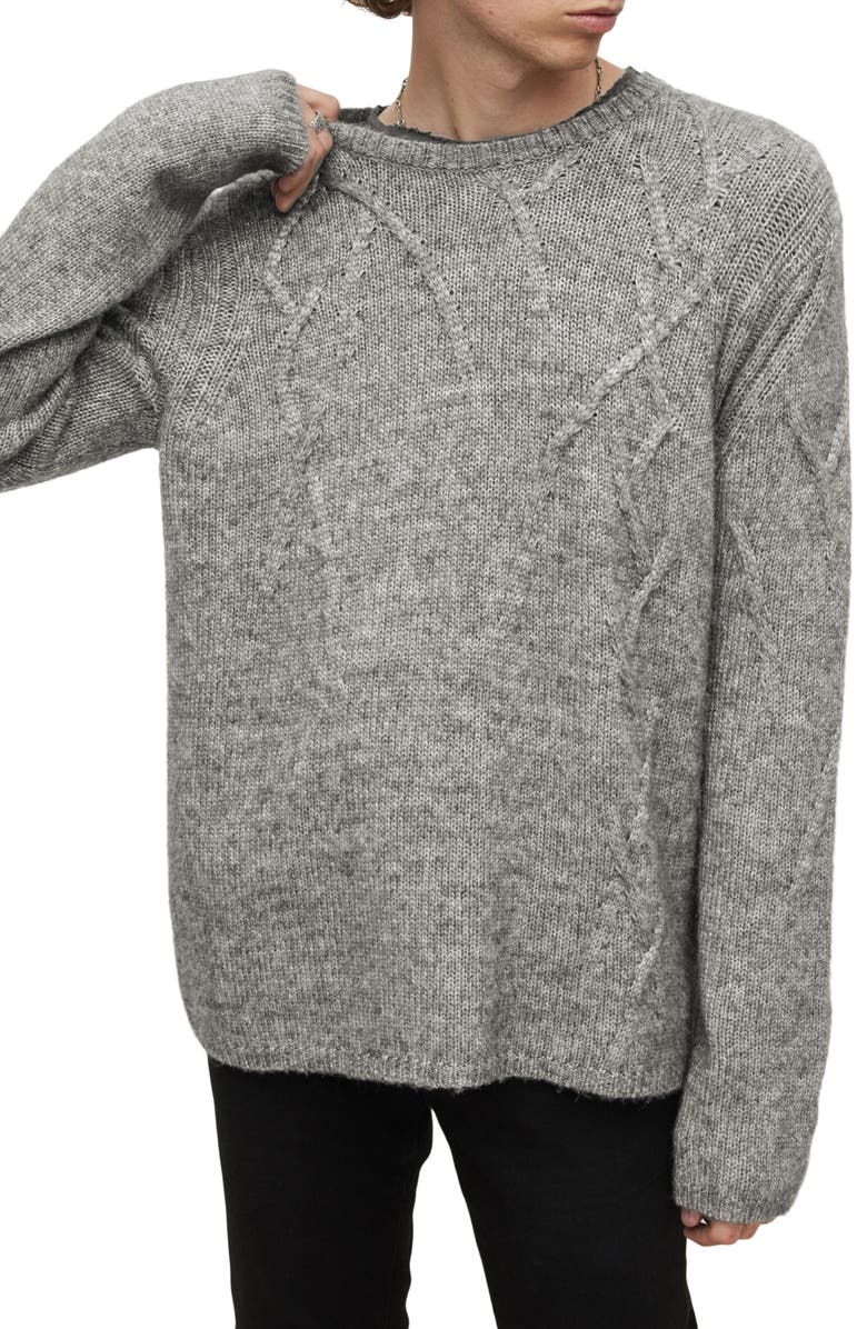 John Varvatos Nolans Fading Cable Sweater, Alternate, color, 