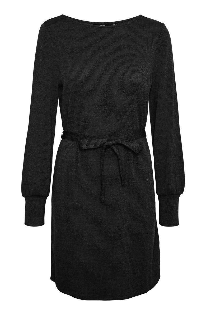VERO MODA Otea Long Sleeve Tie Waist Dress, Alternate, color, Black