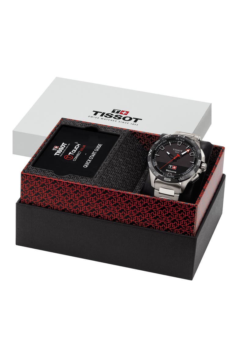 T-Touch Connect Solar Smart Bracelet Watch, 47.5mm, Alternate, color, SILVER