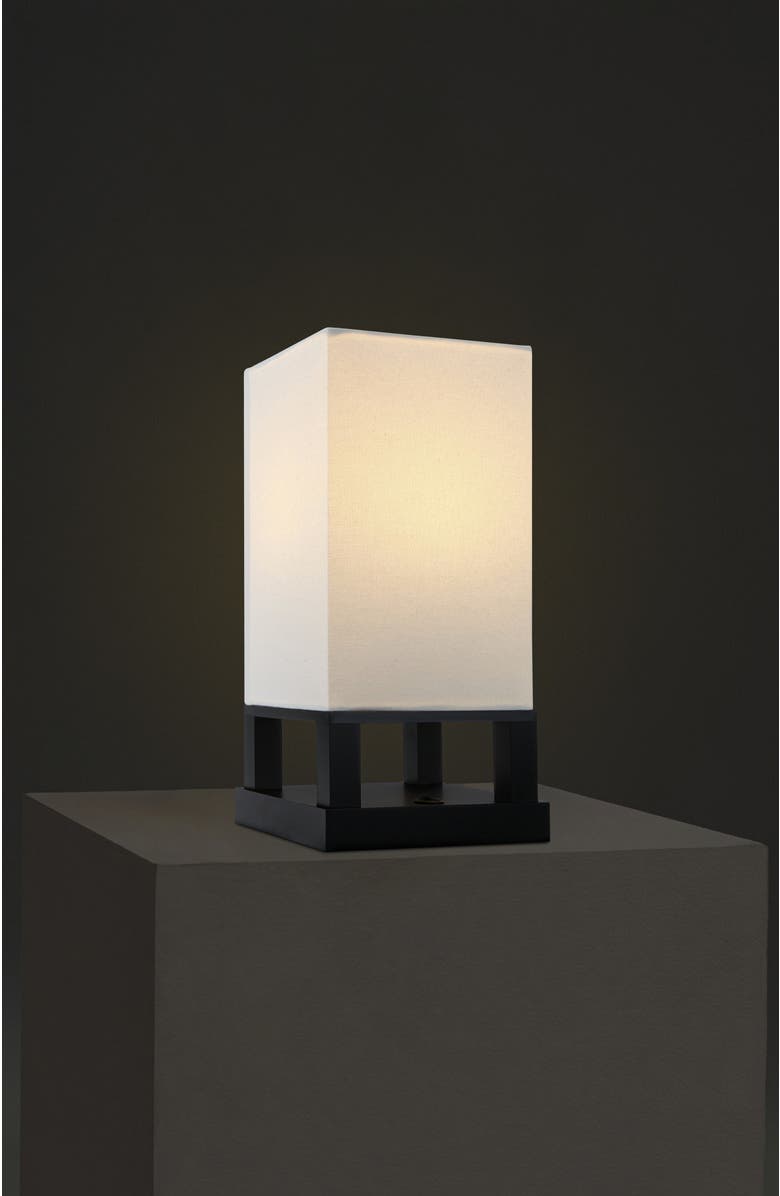 Brightech Maxwell Table 14" Modern LED Japandi-Inspired Bedside Table Lamp with USB Charging Port, Bulb Included, Alternate, color, Classic Black