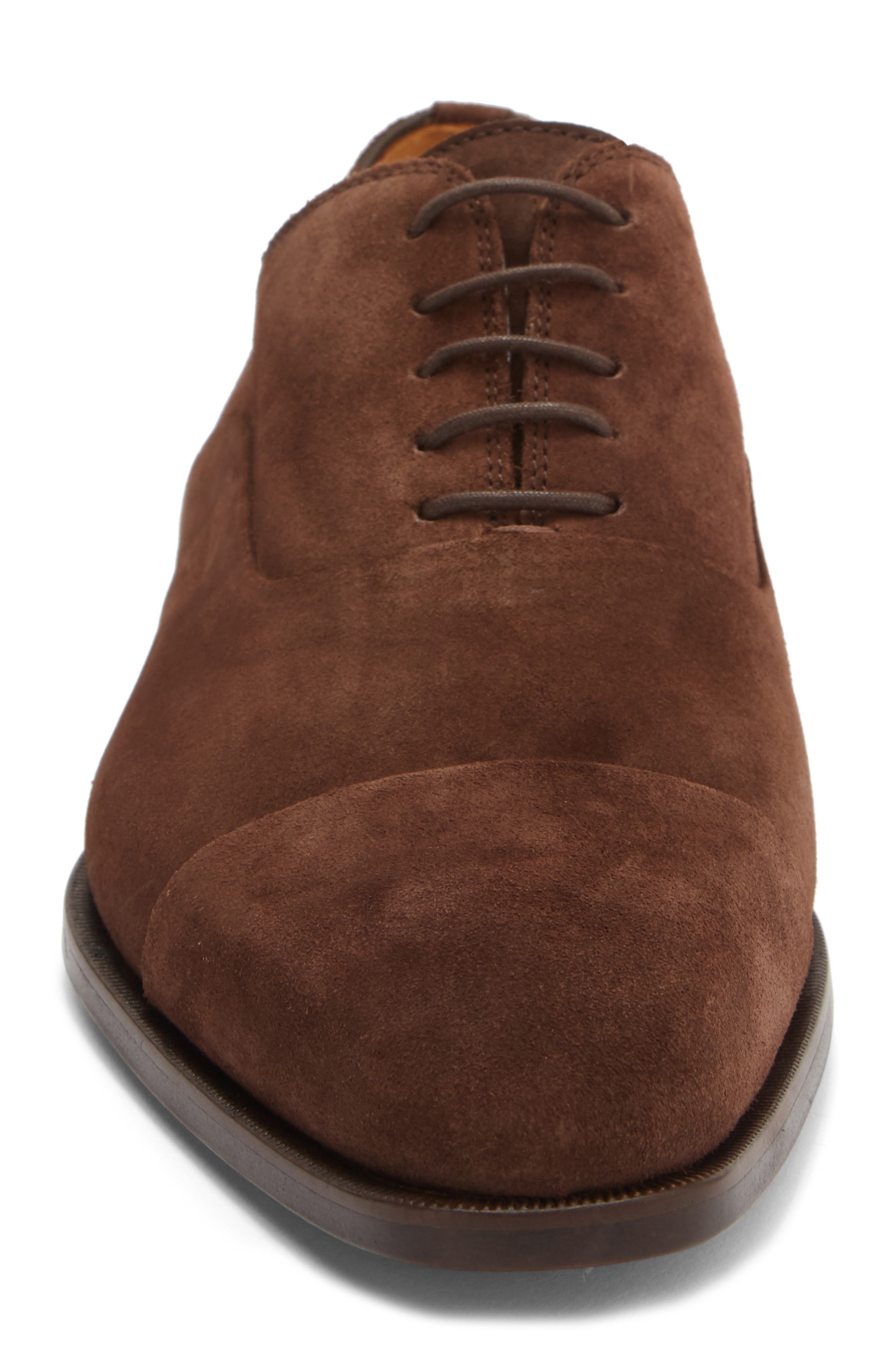 Weiss & Goldring Plain Toe Oxford, Alternate, color, MIDBROWN