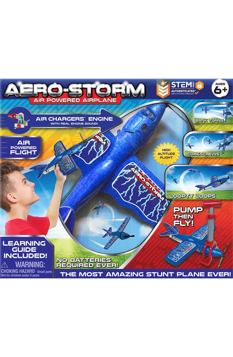 Aero-Storm Aerostorm Air Powered Airplane Blue Acrobatic Flight,Ages 6+, Main, color, Multicolored