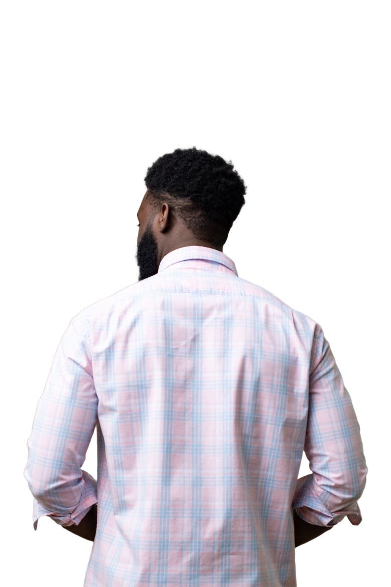 Men's Organic Stretch Poplin Shirt, Alternate, color, Pink Petal Plaid