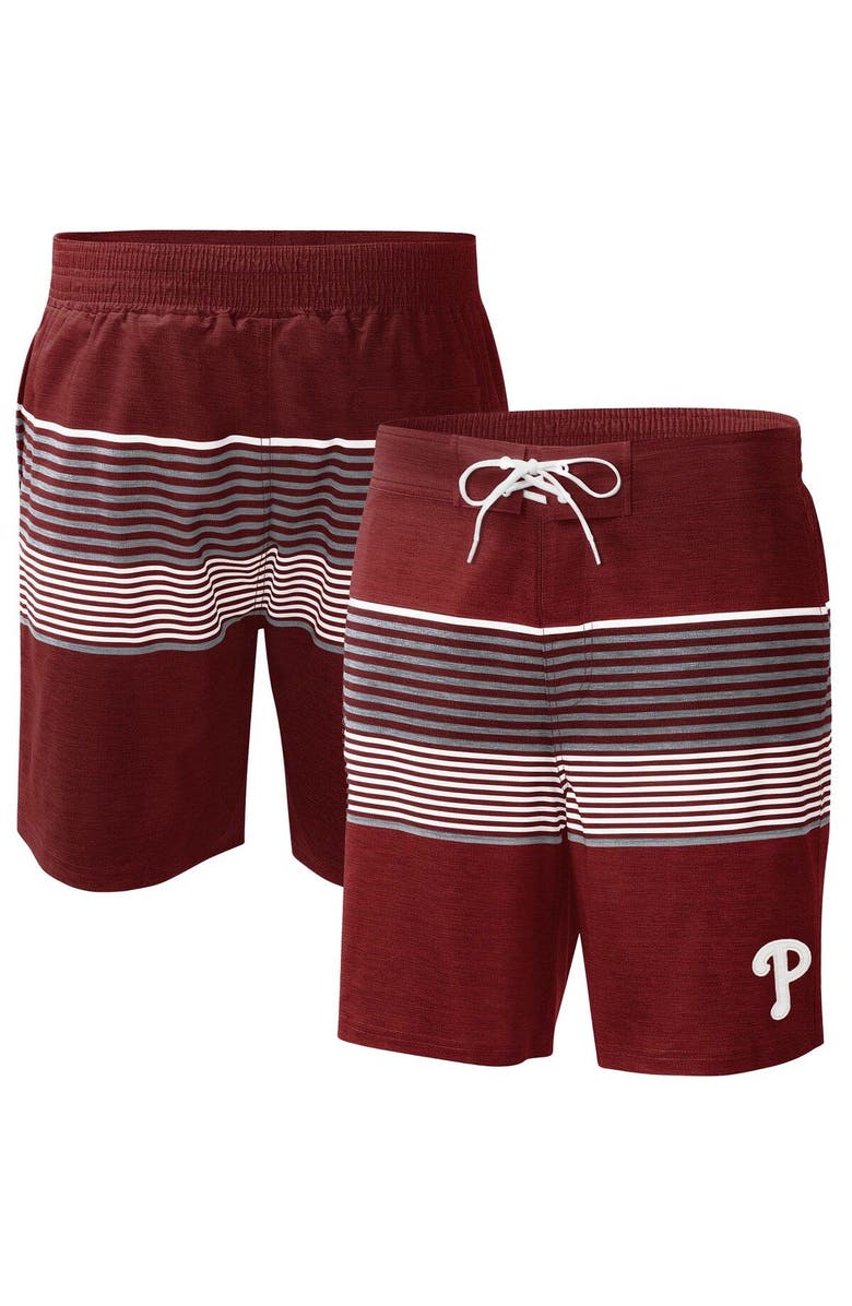 G-III SPORTS BY CARL BANKS Men's G-III Sports by Carl Banks Burgundy Philadelphia Phillies Coastline Volley Swim Shorts, Main, color, 