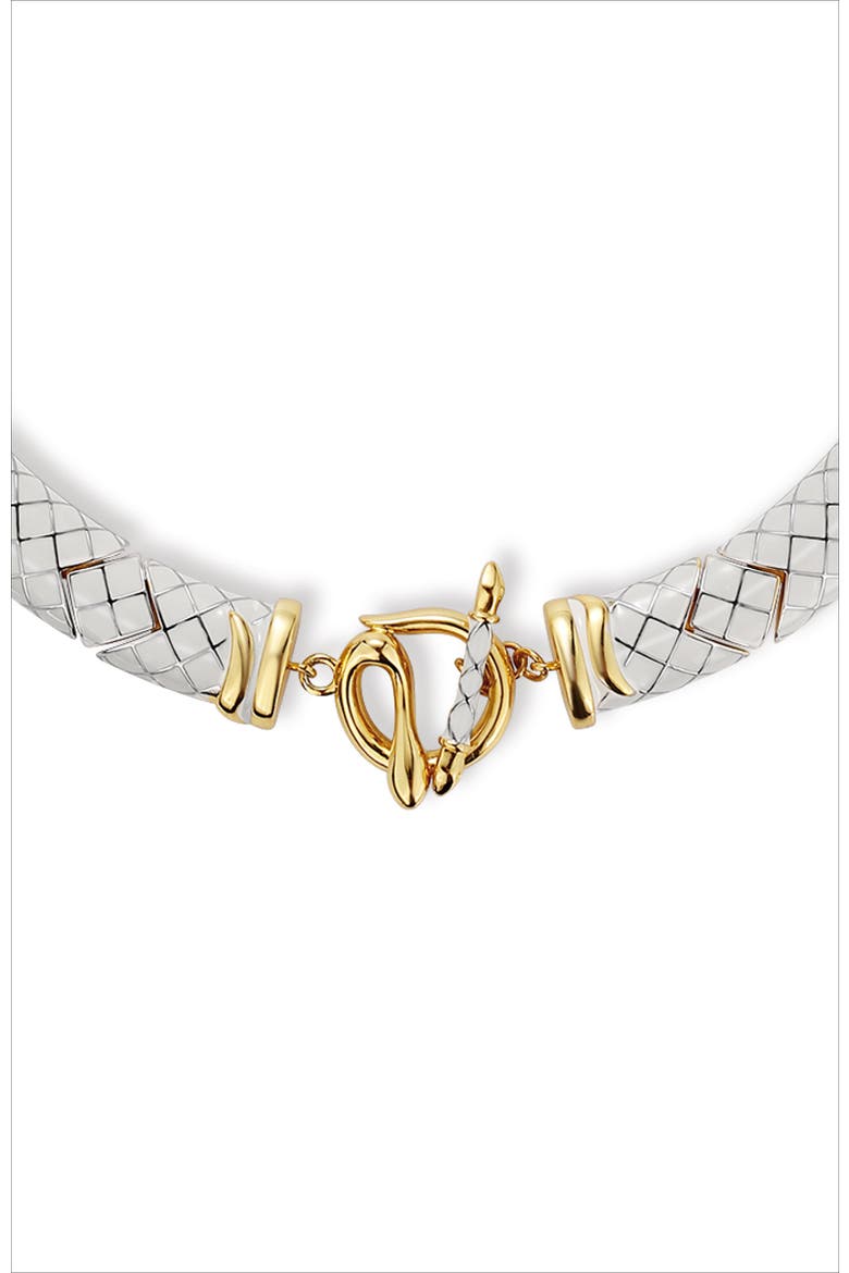 Uraeus Necklace, Alternate, color, White & Gold