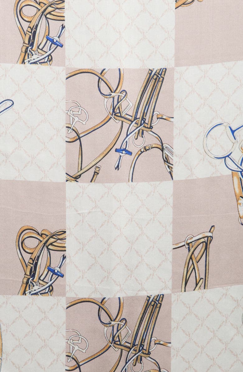 La Fiorentina Chain Print Silk Scarf, Alternate, color, Camel