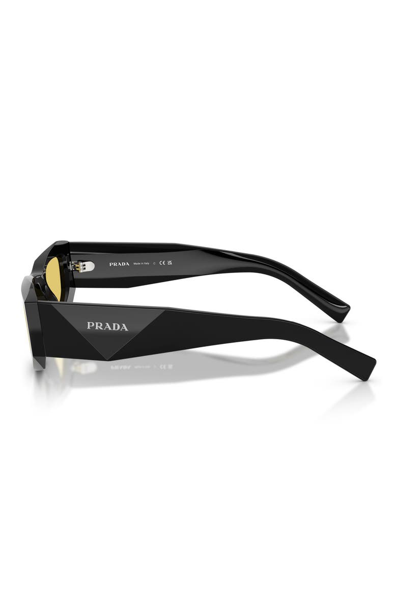 52mm Pillow Sunglasses, Alternate, color, BLACK / YELLOW