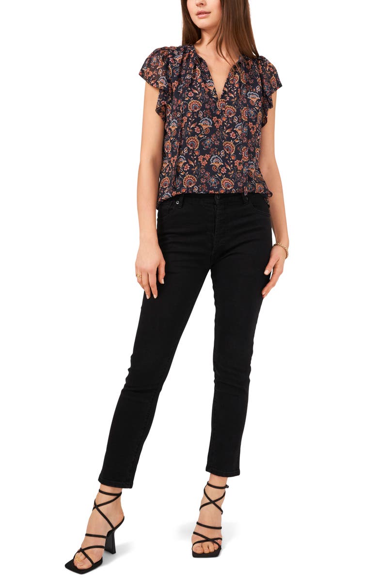 1.STATE Floral Flutter Sleeve Blouse, Alternate, color, 