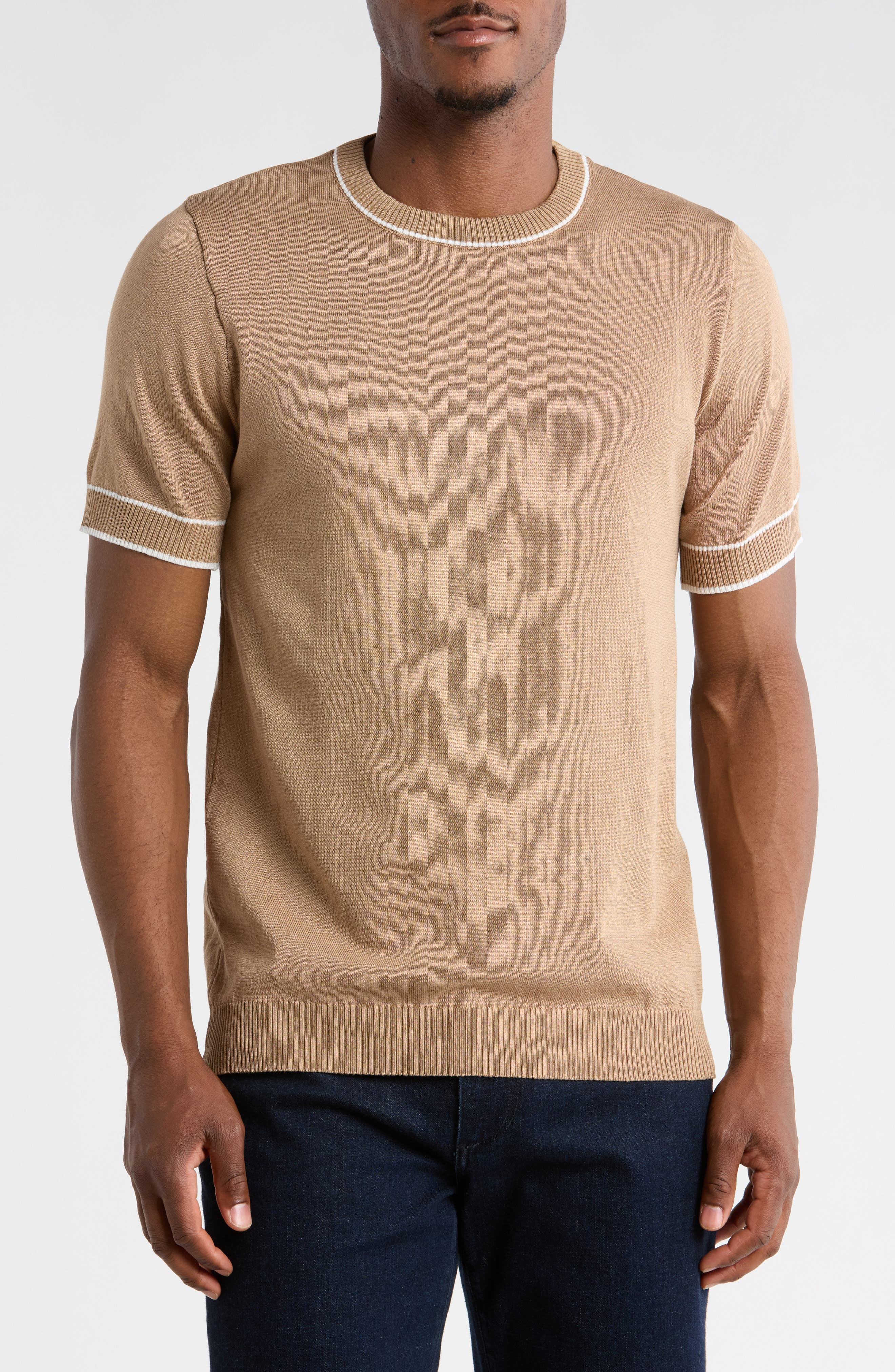 T.R. PREMIUM Textured Short Sleeve Sweater