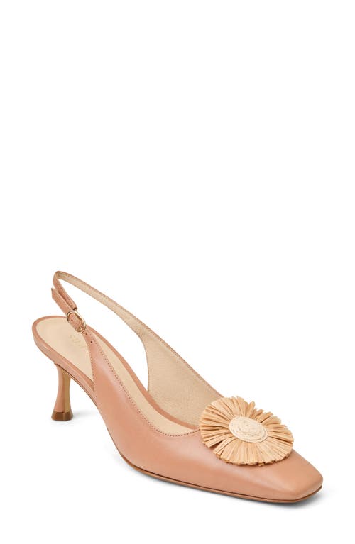 Jack Rogers Brynn Raffia Flower Slingback Pump In Brown
