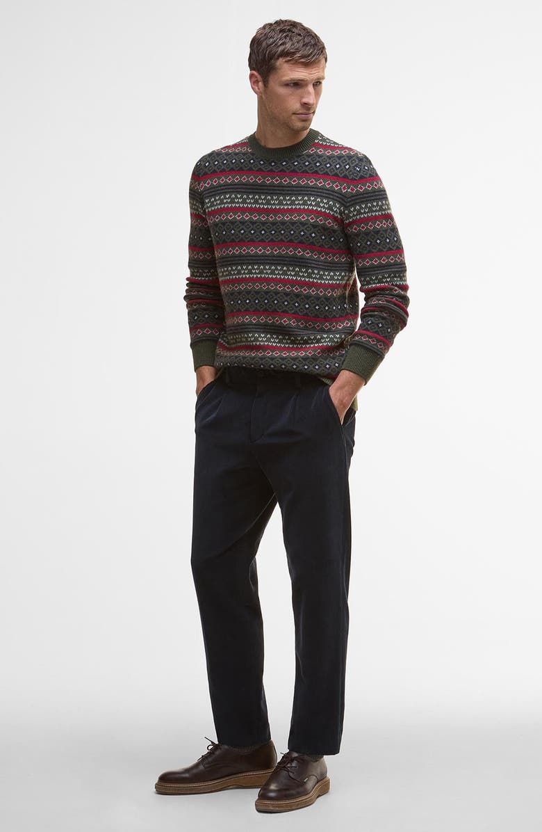 Barbour Easdale Fair Isle Wool & Cotton Crewneck Sweater, Alternate, color, Duffle Bag