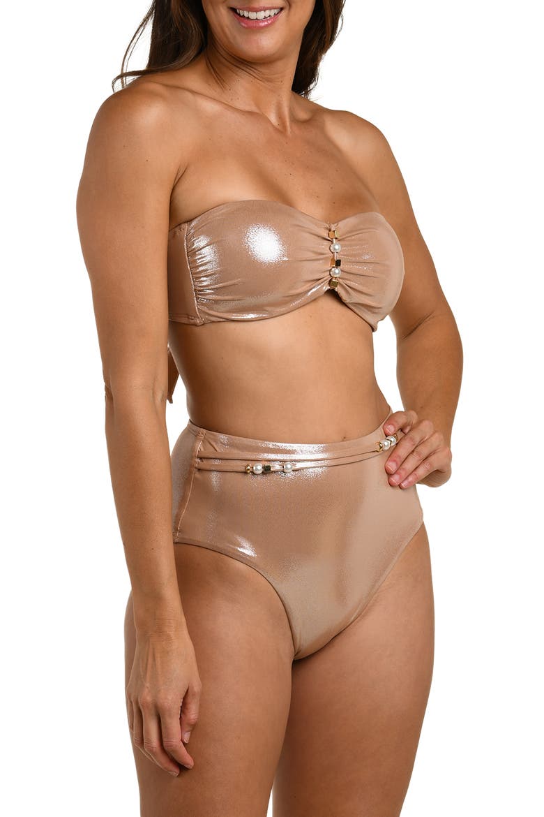 Sand Bandeau Bikini Top, Alternate, color, SAND