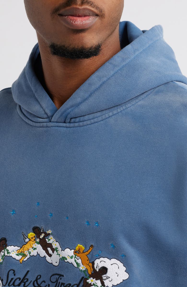 JUNGLES Sick & Tired Embroidered Graphic Hoodie, Alternate, color, Blue
