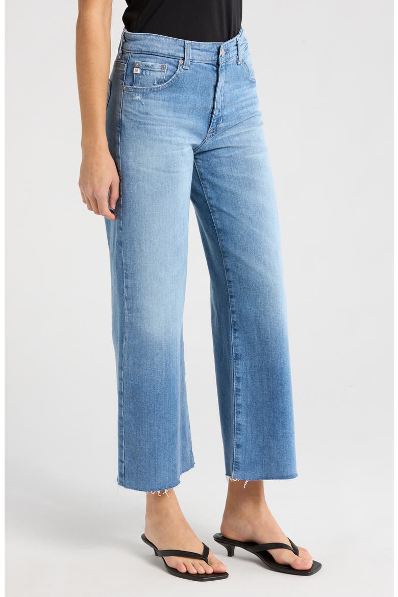 Saige Raw Hem Mid Rise Ankle Wide Leg Jeans, Alternate, color, 16 YEARS POSTCARD