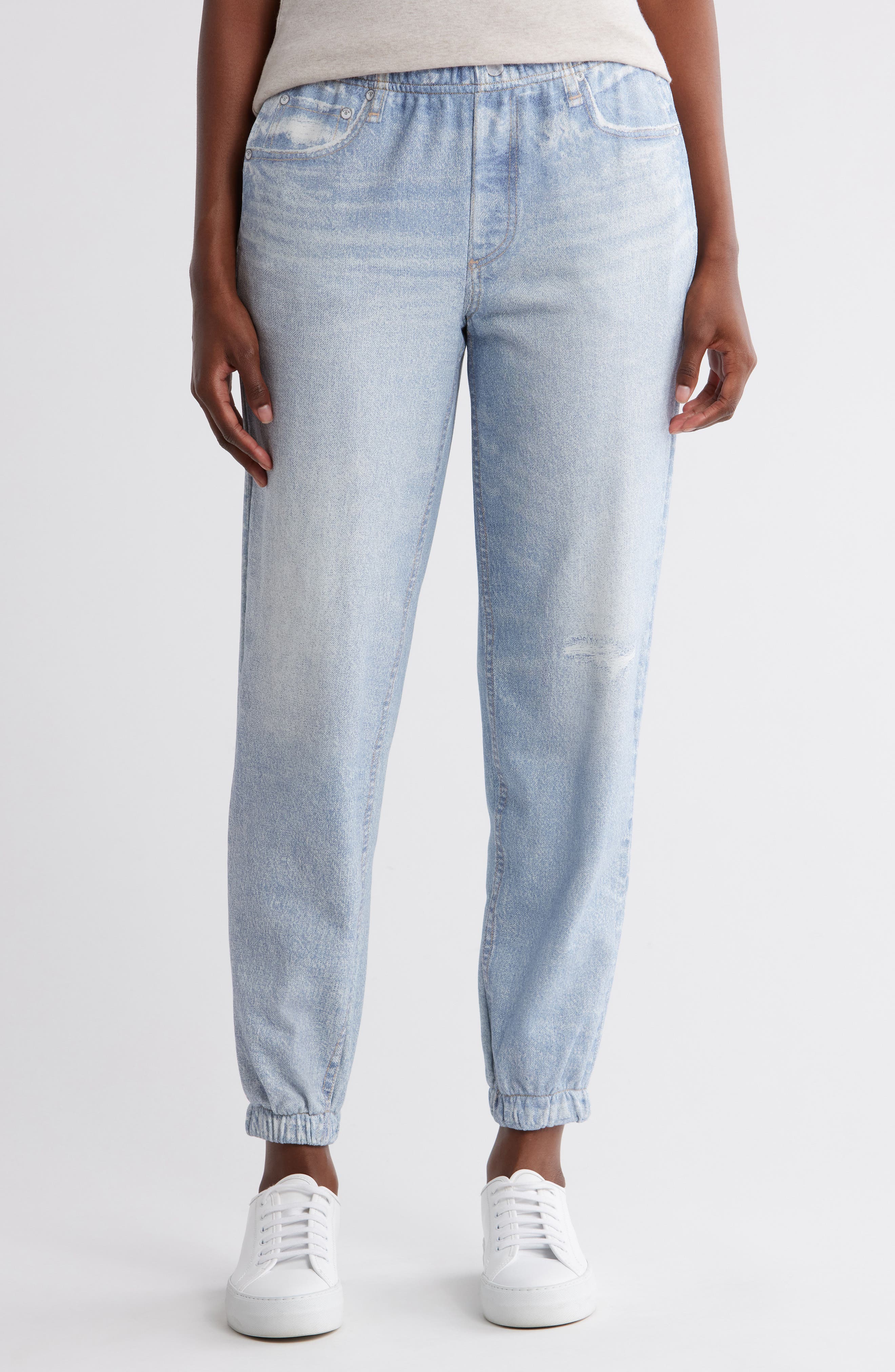 ECRU Mirage Denim Printed French Terry Joggers