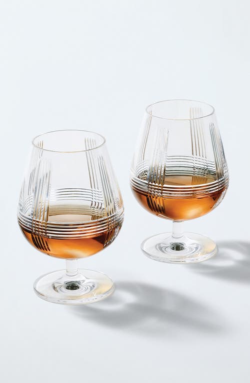Waterford Marquis Vector Set Of 2 Crystal Brandy Glasses In Transparent