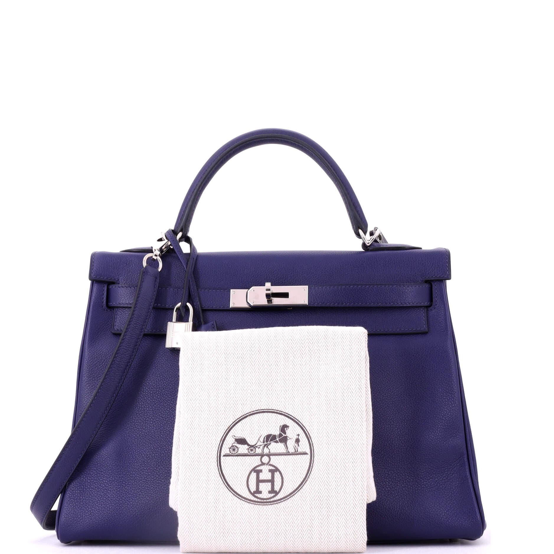 Kelly Handbag Verso Evercolor with Palladium Hardware 32, Alternate, color, Blue