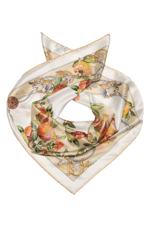 Melograno - Hand Rolled Silk Foulard for Women
