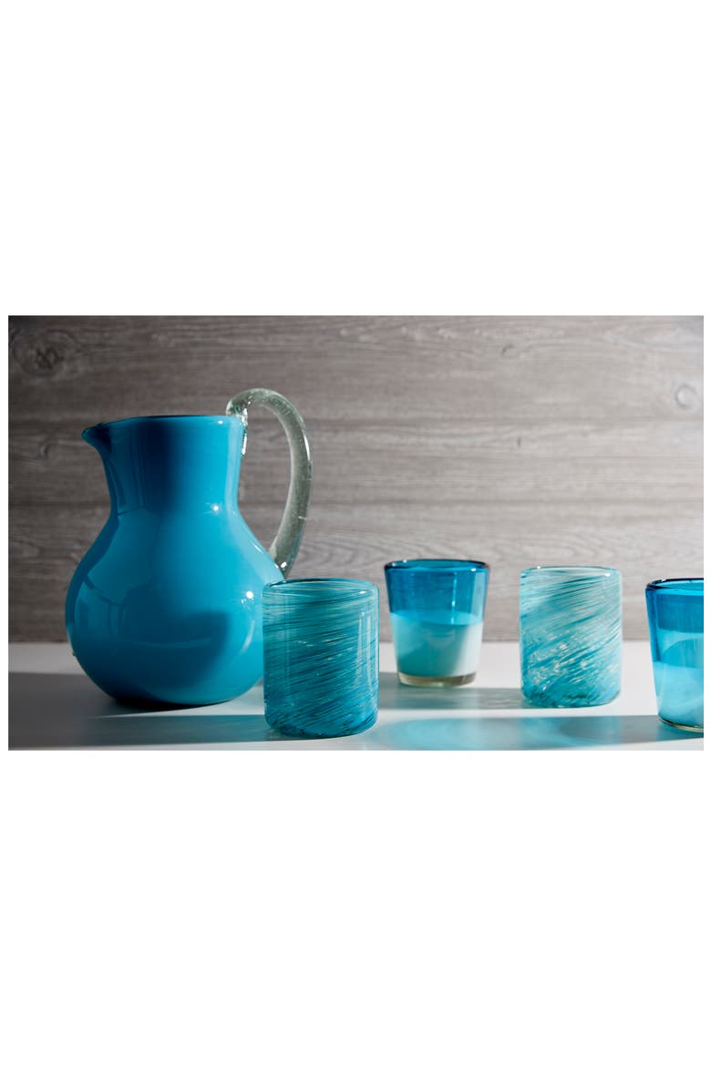 Handblown Glasses - Set of 4, Alternate, color, AQUA