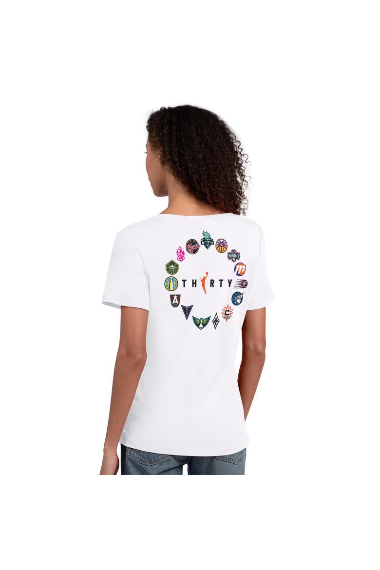 Women's Starter  White WNBA 30th Anniversary Scoop Neck T-Shirt, Alternate, color, White