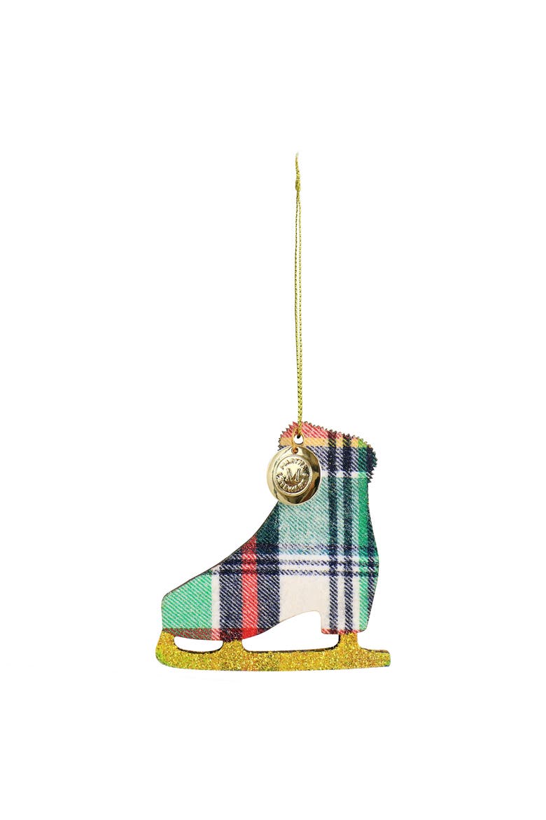 Holiday Ice Skate Ornament 4 Piece Set in Red and Green, Alternate, color, Red