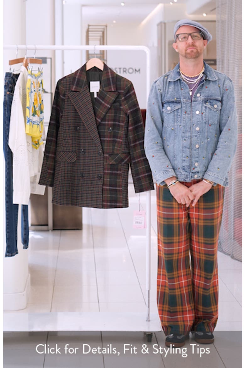 Plaid Patternblock Double Breasted Blazer video
