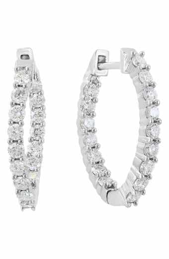 Sterling Silver Lab Grown Diamond Hoop Earrings