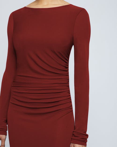 Santorelli Abby Jersey Maxi Dress With Side Ruching In Carmine Red